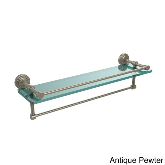 Budget ๐ Allied Brass 22-inch Gallery Glass Shelf With Towel Bar - 5"H X 22"L X 5"D Satin Chrome โญ 4 Budget ๐ Allied Brass 22-inch Gallery Glass Shelf With Towel Bar - 5"H X 22"L X 5"D Satin Chrome โญ - Image 2