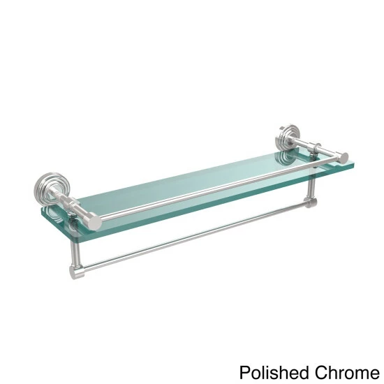 Budget ๐ Allied Brass 22-inch Gallery Glass Shelf With Towel Bar - 5"H X 22"L X 5"D Satin Chrome โญ 5 Budget ๐ Allied Brass 22-inch Gallery Glass Shelf With Towel Bar - 5"H X 22"L X 5"D Satin Chrome โญ - Image 3