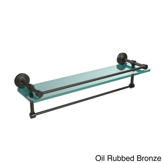 Budget ๐ Allied Brass 22-inch Gallery Glass Shelf With Towel Bar - 5"H X 22"L X 5"D Satin Chrome โญ 6 Budget ๐ Allied Brass 22-inch Gallery Glass Shelf With Towel Bar - 5"H X 22"L X 5"D Satin Chrome โญ - Image 4
