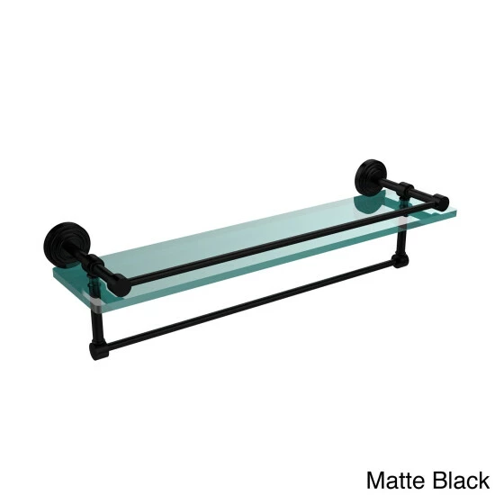 Budget ๐ Allied Brass 22-inch Gallery Glass Shelf With Towel Bar - 5"H X 22"L X 5"D Satin Chrome โญ 8 Budget ๐ Allied Brass 22-inch Gallery Glass Shelf With Towel Bar - 5"H X 22"L X 5"D Satin Chrome โญ - Image 6