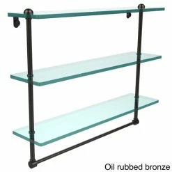 Cheap 😉 Allied Brass 22-inch Triple Tiered Glass Shelf With Integrated Towel Bar 😍 -Allied Brass Sales unnamed file 4529