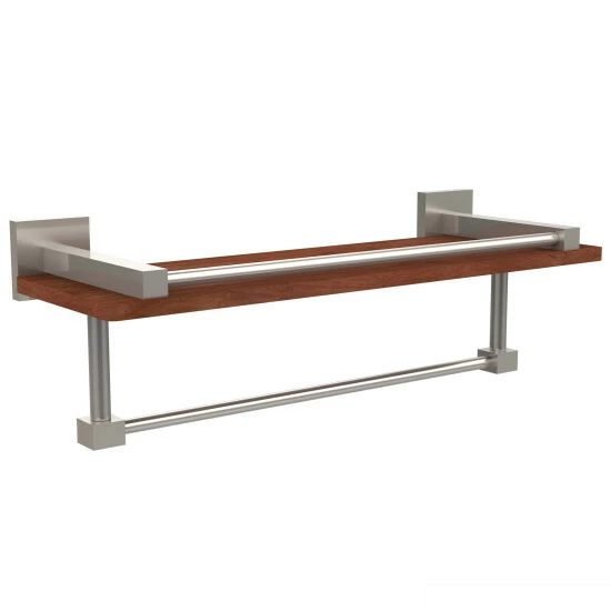 Outlet 🔔 Allied Brass Montero Collection Clear IPE Ironwood 16-inch Shelf With Gallery Rail And Towel Bar Satin Chrome ✔️ 3 Outlet 🔔 Allied Brass Montero Collection Clear IPE Ironwood 16-inch Shelf With Gallery Rail And Towel Bar Satin Chrome ✔️