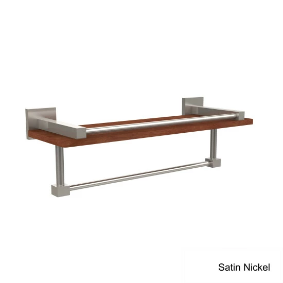 Outlet 🔔 Allied Brass Montero Collection Clear IPE Ironwood 16-inch Shelf With Gallery Rail And Towel Bar Satin Chrome ✔️ 4 Outlet 🔔 Allied Brass Montero Collection Clear IPE Ironwood 16-inch Shelf With Gallery Rail And Towel Bar Satin Chrome ✔️ - Image 2