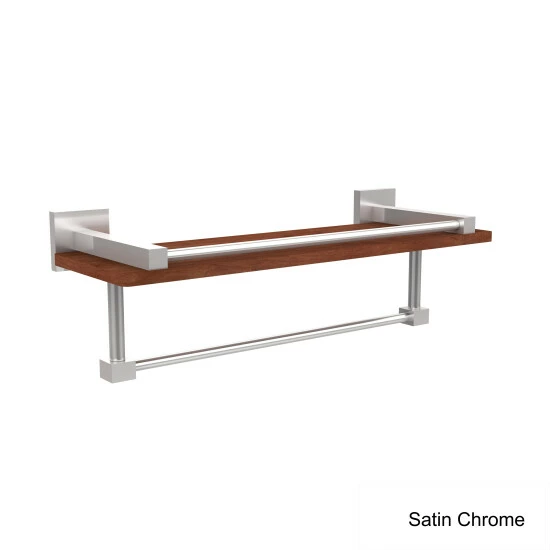 Outlet 🔔 Allied Brass Montero Collection Clear IPE Ironwood 16-inch Shelf With Gallery Rail And Towel Bar Satin Chrome ✔️ 5 Outlet 🔔 Allied Brass Montero Collection Clear IPE Ironwood 16-inch Shelf With Gallery Rail And Towel Bar Satin Chrome ✔️ - Image 3