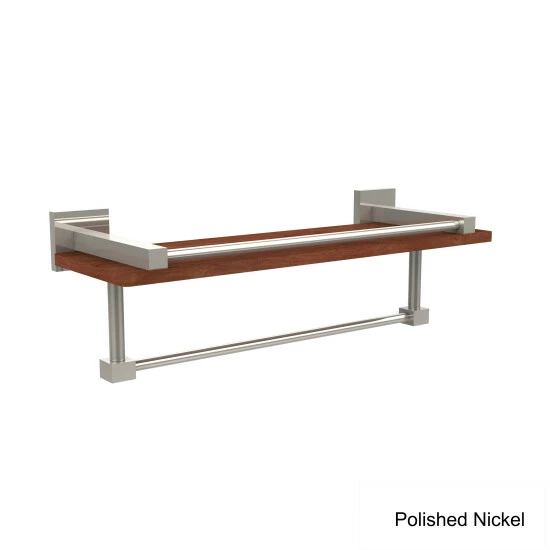 Outlet 🔔 Allied Brass Montero Collection Clear IPE Ironwood 16-inch Shelf With Gallery Rail And Towel Bar Satin Chrome ✔️ 7 Outlet 🔔 Allied Brass Montero Collection Clear IPE Ironwood 16-inch Shelf With Gallery Rail And Towel Bar Satin Chrome ✔️ - Image 5