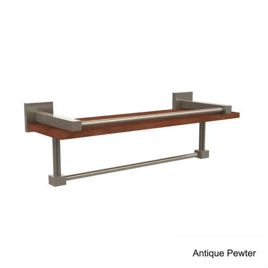 Outlet 🔔 Allied Brass Montero Collection Clear IPE Ironwood 16-inch Shelf With Gallery Rail And Towel Bar Satin Chrome ✔️ 8 Outlet 🔔 Allied Brass Montero Collection Clear IPE Ironwood 16-inch Shelf With Gallery Rail And Towel Bar Satin Chrome ✔️ - Image 6