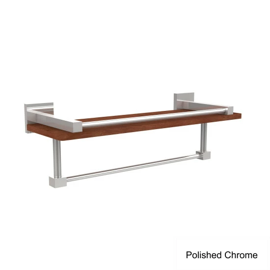 Outlet 🔔 Allied Brass Montero Collection Clear IPE Ironwood 16-inch Shelf With Gallery Rail And Towel Bar Satin Chrome ✔️ 9 Outlet 🔔 Allied Brass Montero Collection Clear IPE Ironwood 16-inch Shelf With Gallery Rail And Towel Bar Satin Chrome ✔️ - Image 7