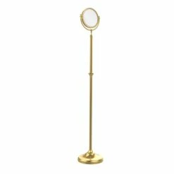 Outlet 🌟 Allied Brass Adjustable Height Floor Standing 8-inch Diameter With 5X Magnification Makeup Mirror 👏