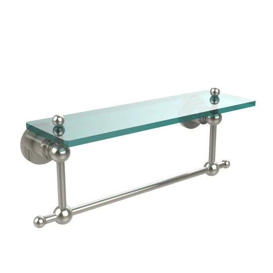 Best Sale ❤️ Allied Brass Astor Collection Glass Shelf With Towel Bar Satin Nickel 🎉 5 Best Sale ❤️ Allied Brass Astor Collection Glass Shelf With Towel Bar Satin Nickel 🎉 - Image 3
