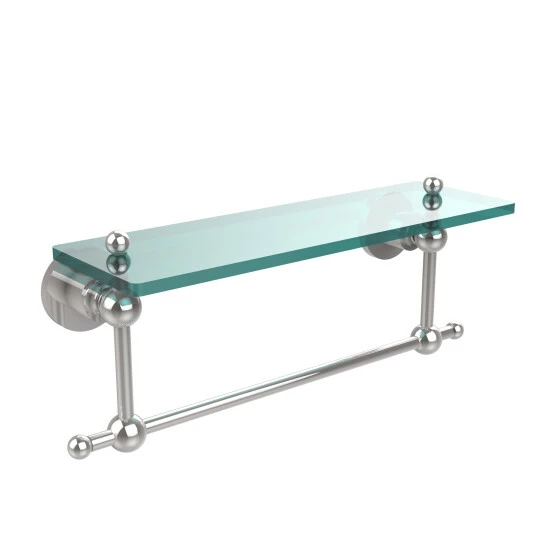 Best Sale ❤️ Allied Brass Astor Collection Glass Shelf With Towel Bar Satin Nickel 🎉 7 Best Sale ❤️ Allied Brass Astor Collection Glass Shelf With Towel Bar Satin Nickel 🎉 - Image 5