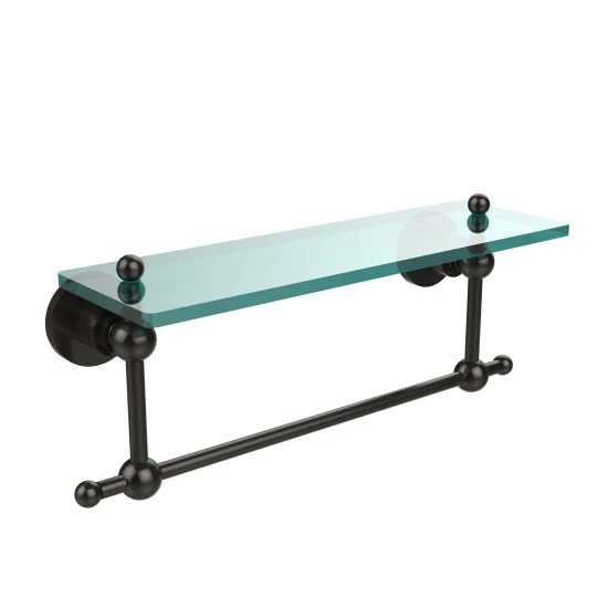 Best Sale ❤️ Allied Brass Astor Collection Glass Shelf With Towel Bar Satin Nickel 🎉 8 Best Sale ❤️ Allied Brass Astor Collection Glass Shelf With Towel Bar Satin Nickel 🎉 - Image 6