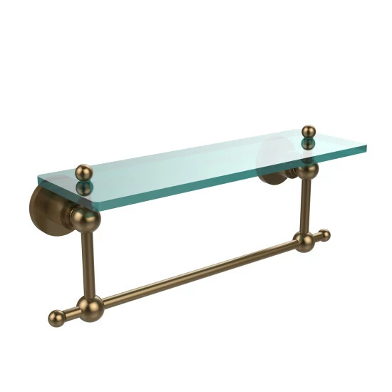 Best Sale ❤️ Allied Brass Astor Collection Glass Shelf With Towel Bar Satin Nickel 🎉 10 Best Sale ❤️ Allied Brass Astor Collection Glass Shelf With Towel Bar Satin Nickel 🎉 - Image 8