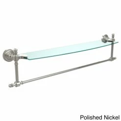 Deals 🎁 Allied Brass Retro Dot Collection 24-inch Glass Vanity Shelf With Integrated Towel Bar 👏 -Allied Brass Sales unnamed file 5288