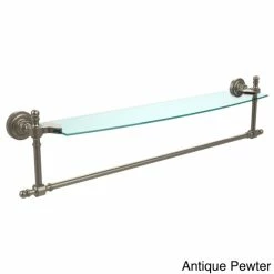 Deals 🎁 Allied Brass Retro Dot Collection 24-inch Glass Vanity Shelf With Integrated Towel Bar 👏 -Allied Brass Sales unnamed file 5289