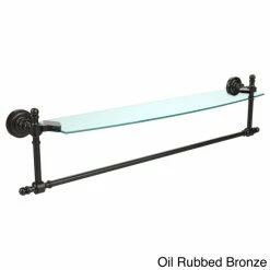 Deals 🎁 Allied Brass Retro Dot Collection 24-inch Glass Vanity Shelf With Integrated Towel Bar 👏 -Allied Brass Sales unnamed file 5291