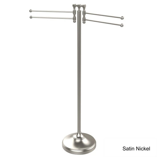 Best Sale 🔔 Allied Brass Solid Brass Towel Stand With 4 Pivoting Swing Arms Satin Brass 👍 4 Best Sale 🔔 Allied Brass Solid Brass Towel Stand With 4 Pivoting Swing Arms Satin Brass 👍 - Image 2