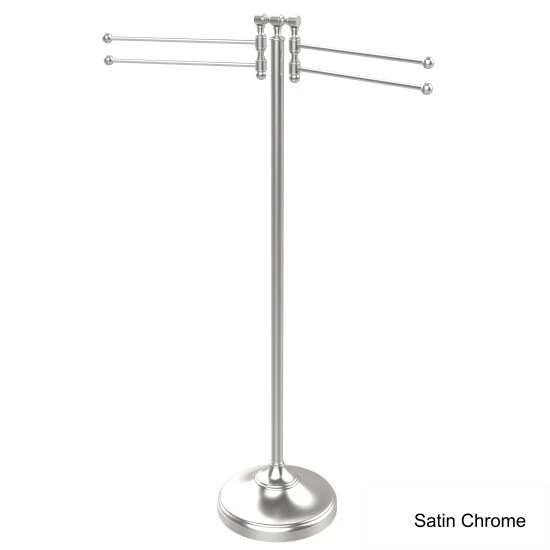 Best Sale 🔔 Allied Brass Solid Brass Towel Stand With 4 Pivoting Swing Arms Satin Brass 👍 6 Best Sale 🔔 Allied Brass Solid Brass Towel Stand With 4 Pivoting Swing Arms Satin Brass 👍 - Image 4