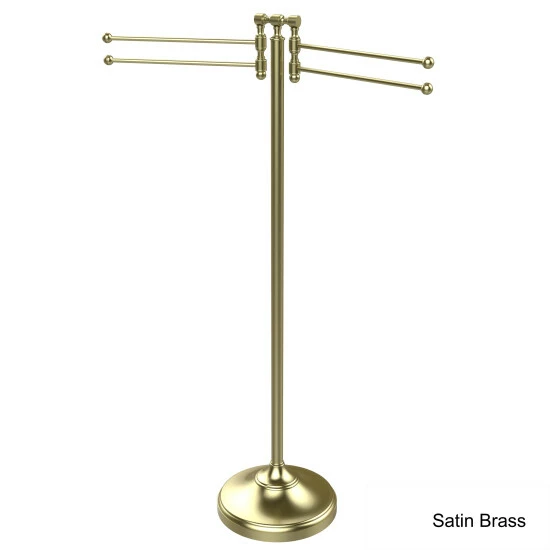 Best Sale 🔔 Allied Brass Solid Brass Towel Stand With 4 Pivoting Swing Arms Satin Brass 👍 7 Best Sale 🔔 Allied Brass Solid Brass Towel Stand With 4 Pivoting Swing Arms Satin Brass 👍 - Image 5
