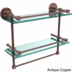 Deals 🥰 Allied Brass 16-inch Gallery Double Glass Shelf With Towel Bar 👍 -Allied Brass Sales unnamed file 5498