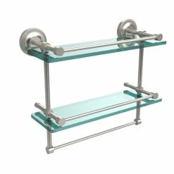 Top 10 ⌛ Allied Brass Gallery Double Glass Shelf With Towel Bar 🛒