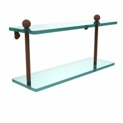 Brand new 🔔 Allied Brass Double-tier 16-inch Tempered Glass Shelf Satin Nickel 🛒 -Allied Brass Sales unnamed file 5724