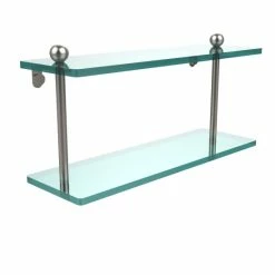 Brand new 🔔 Allied Brass Double-tier 16-inch Tempered Glass Shelf Satin Nickel 🛒 -Allied Brass Sales unnamed file 5726