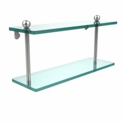 Brand new 🔔 Allied Brass Double-tier 16-inch Tempered Glass Shelf Satin Nickel 🛒 -Allied Brass Sales unnamed file 5727