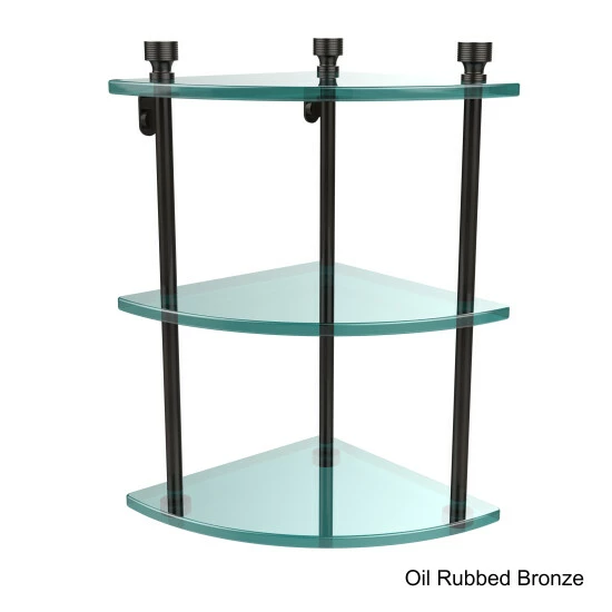 Wholesale ๐ Allied Brass Foxtrot Collection Brass/Glass Three-tier Corner Wall Shelf - 8"w X 8"l X 15"h ๐ฏ 4 Wholesale ๐ Allied Brass Foxtrot Collection Brass/Glass Three-tier Corner Wall Shelf - 8"w X 8"l X 15"h ๐ฏ - Image 2