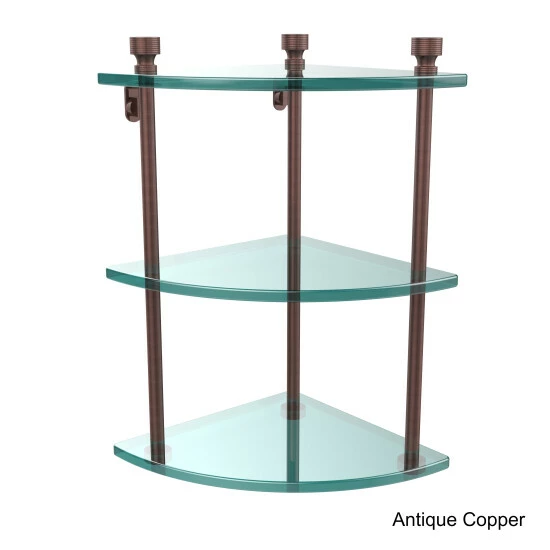 Wholesale ๐ Allied Brass Foxtrot Collection Brass/Glass Three-tier Corner Wall Shelf - 8"w X 8"l X 15"h ๐ฏ 5 Wholesale ๐ Allied Brass Foxtrot Collection Brass/Glass Three-tier Corner Wall Shelf - 8"w X 8"l X 15"h ๐ฏ - Image 3