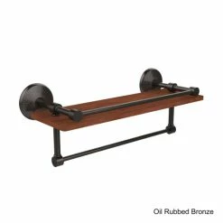 Budget 🤩 Allied Brass Monte Carlo Collection Black/Bronze/Chrome/Copper/Nickel Brass And Wood 16-inch Wall Shelf With Rail And Towel Bar 🤩 -Allied Brass Sales unnamed file 5764
