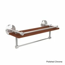 Budget 🤩 Allied Brass Monte Carlo Collection Black/Bronze/Chrome/Copper/Nickel Brass And Wood 16-inch Wall Shelf With Rail And Towel Bar 🤩 -Allied Brass Sales unnamed file 5770