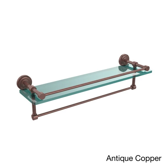 Best Pirce ⭐ Allied Brass Dottingham 22-inch Gallery Glass Shelf With Towel Bar - 22"l Antique Bronze ✨ 5 Best Pirce ⭐ Allied Brass Dottingham 22-inch Gallery Glass Shelf With Towel Bar - 22"l Antique Bronze ✨ - Image 3