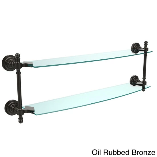 Promo 🌟 Allied Brass Retro Dot Collection 24-inch 2-tiered Glass Shelf 🎁 4 Promo 🌟 Allied Brass Retro Dot Collection 24-inch 2-tiered Glass Shelf 🎁 - Image 2