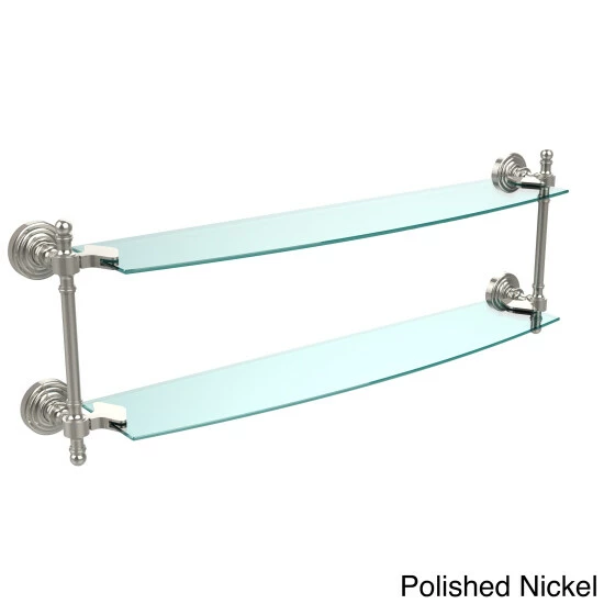 Coupon 😍 Allied Brass Retro Wave Collection 24-inch 2-tiered Glass Shelf 🔥 3 Coupon 😍 Allied Brass Retro Wave Collection 24-inch 2-tiered Glass Shelf 🔥