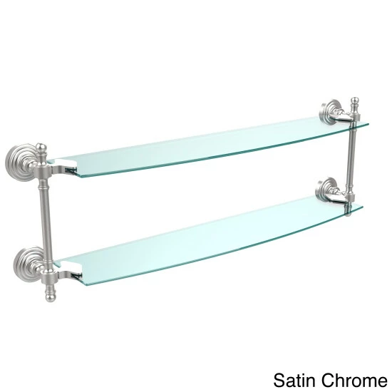 Coupon 😍 Allied Brass Retro Wave Collection 24-inch 2-tiered Glass Shelf 🔥 4 Coupon 😍 Allied Brass Retro Wave Collection 24-inch 2-tiered Glass Shelf 🔥 - Image 2
