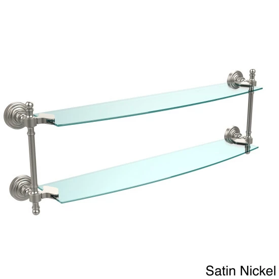 Coupon 😍 Allied Brass Retro Wave Collection 24-inch 2-tiered Glass Shelf 🔥 5 Coupon 😍 Allied Brass Retro Wave Collection 24-inch 2-tiered Glass Shelf 🔥 - Image 3