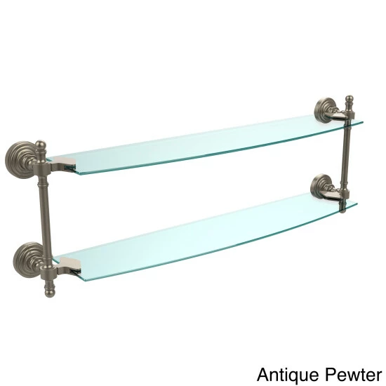 Coupon 😍 Allied Brass Retro Wave Collection 24-inch 2-tiered Glass Shelf 🔥 6 Coupon 😍 Allied Brass Retro Wave Collection 24-inch 2-tiered Glass Shelf 🔥 - Image 4