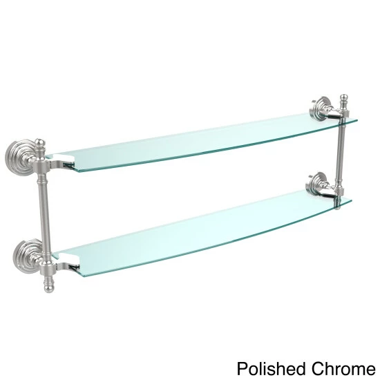 Coupon 😍 Allied Brass Retro Wave Collection 24-inch 2-tiered Glass Shelf 🔥 7 Coupon 😍 Allied Brass Retro Wave Collection 24-inch 2-tiered Glass Shelf 🔥 - Image 5