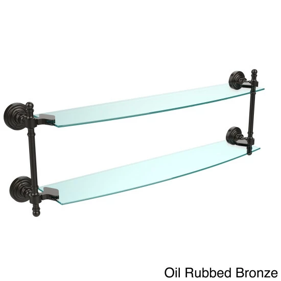 Coupon 😍 Allied Brass Retro Wave Collection 24-inch 2-tiered Glass Shelf 🔥 8 Coupon 😍 Allied Brass Retro Wave Collection 24-inch 2-tiered Glass Shelf 🔥 - Image 6