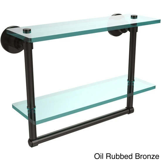 Outlet โค๏ธ Allied Brass Washing Square Collection 16-inch Two Tiered Glass Shelf With Integrated Towel Bar ๐ 8 Outlet โค๏ธ Allied Brass Washing Square Collection 16-inch Two Tiered Glass Shelf With Integrated Towel Bar ๐ - Image 6