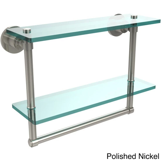 Outlet โค๏ธ Allied Brass Washing Square Collection 16-inch Two Tiered Glass Shelf With Integrated Towel Bar ๐ 10 Outlet โค๏ธ Allied Brass Washing Square Collection 16-inch Two Tiered Glass Shelf With Integrated Towel Bar ๐ - Image 8