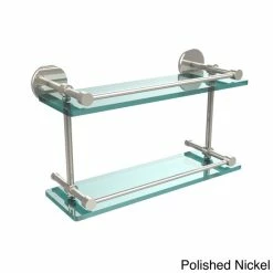 Cheapest 😍 Allied Brass Prestige Skyline 16-inch Double Glass Shelf With Gallery Rail 🥰