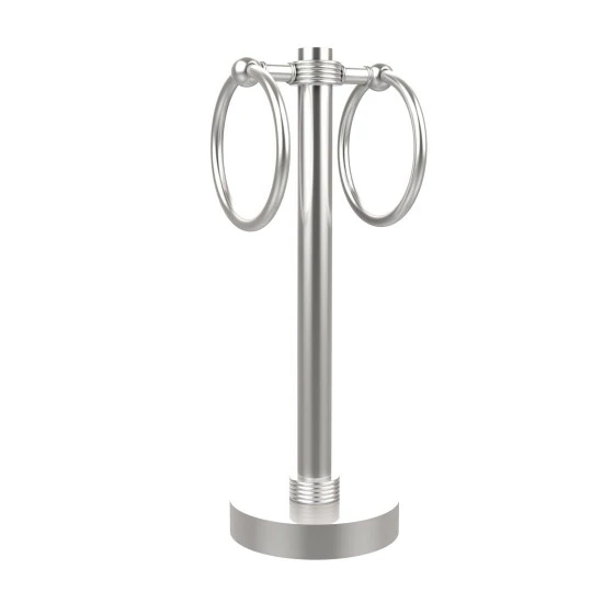 Promo ✨ Allied Brass Vanity Top 2-towel Ring Guest Towel Holder With Groovy Accents 😀 3 Promo ✨ Allied Brass Vanity Top 2-towel Ring Guest Towel Holder With Groovy Accents 😀