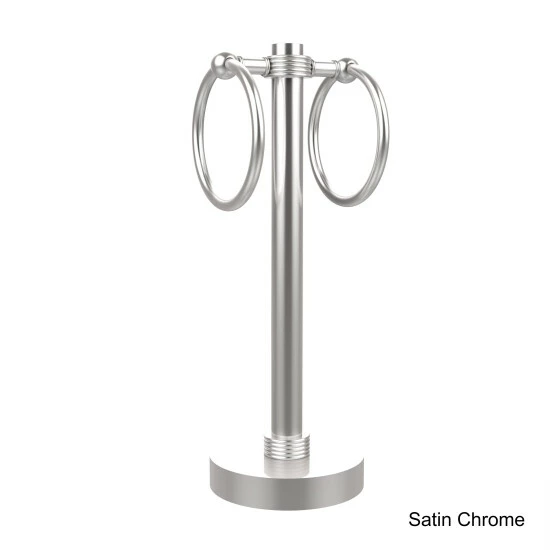 Promo ✨ Allied Brass Vanity Top 2-towel Ring Guest Towel Holder With Groovy Accents 😀 4 Promo ✨ Allied Brass Vanity Top 2-towel Ring Guest Towel Holder With Groovy Accents 😀 - Image 2