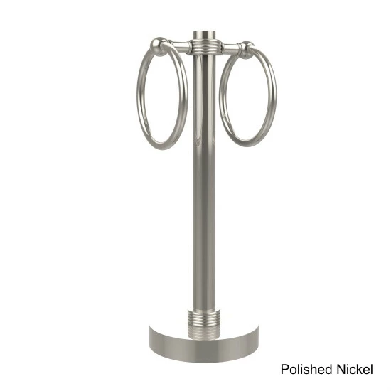 Promo ✨ Allied Brass Vanity Top 2-towel Ring Guest Towel Holder With Groovy Accents 😀 5 Promo ✨ Allied Brass Vanity Top 2-towel Ring Guest Towel Holder With Groovy Accents 😀 - Image 3