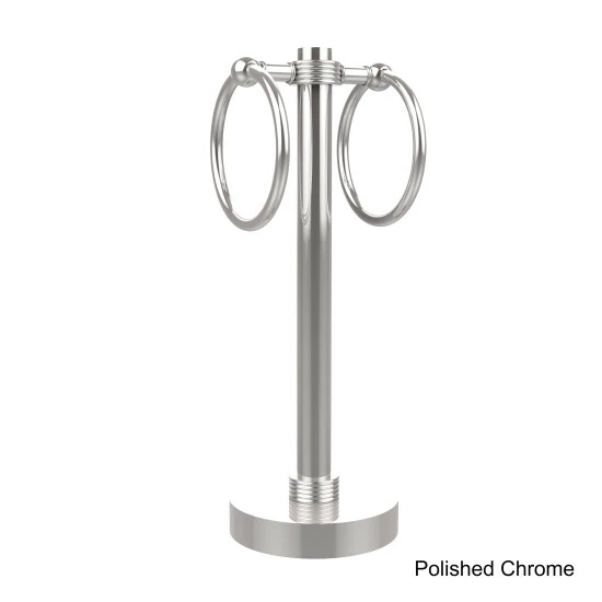 Promo ✨ Allied Brass Vanity Top 2-towel Ring Guest Towel Holder With Groovy Accents 😀 6 Promo ✨ Allied Brass Vanity Top 2-towel Ring Guest Towel Holder With Groovy Accents 😀 - Image 4