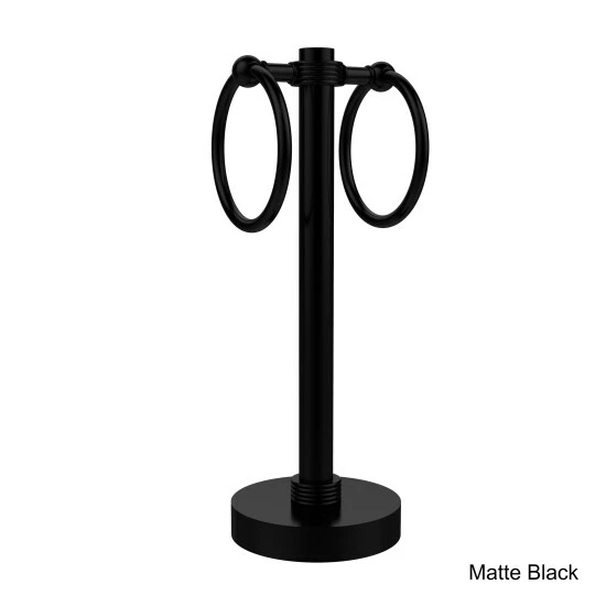 Promo ✨ Allied Brass Vanity Top 2-towel Ring Guest Towel Holder With Groovy Accents 😀 8 Promo ✨ Allied Brass Vanity Top 2-towel Ring Guest Towel Holder With Groovy Accents 😀 - Image 6