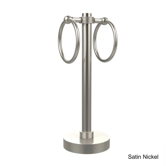 Promo ✨ Allied Brass Vanity Top 2-towel Ring Guest Towel Holder With Groovy Accents 😀 9 Promo ✨ Allied Brass Vanity Top 2-towel Ring Guest Towel Holder With Groovy Accents 😀 - Image 7
