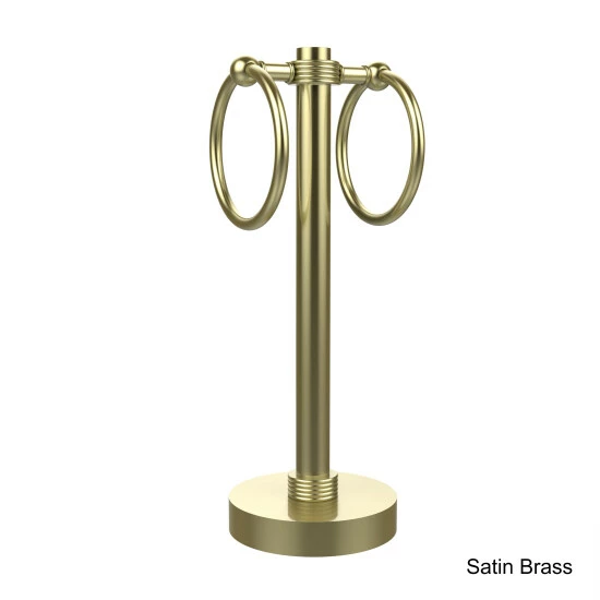 Promo ✨ Allied Brass Vanity Top 2-towel Ring Guest Towel Holder With Groovy Accents 😀 10 Promo ✨ Allied Brass Vanity Top 2-towel Ring Guest Towel Holder With Groovy Accents 😀 - Image 8