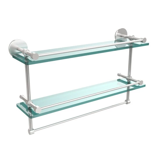 Deals โ Allied Brass Prestige Skyline Collection 22-inch Gallery Double Glass Shelf With Towel Bar ๐ 3 Deals โ Allied Brass Prestige Skyline Collection 22-inch Gallery Double Glass Shelf With Towel Bar ๐